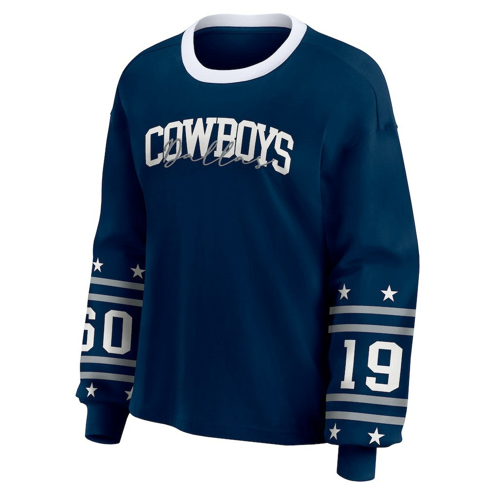 Dallas Cowboys WEAR by Erin Andrews Women's Sport Long-Sleeve T-Shirt - Navy online