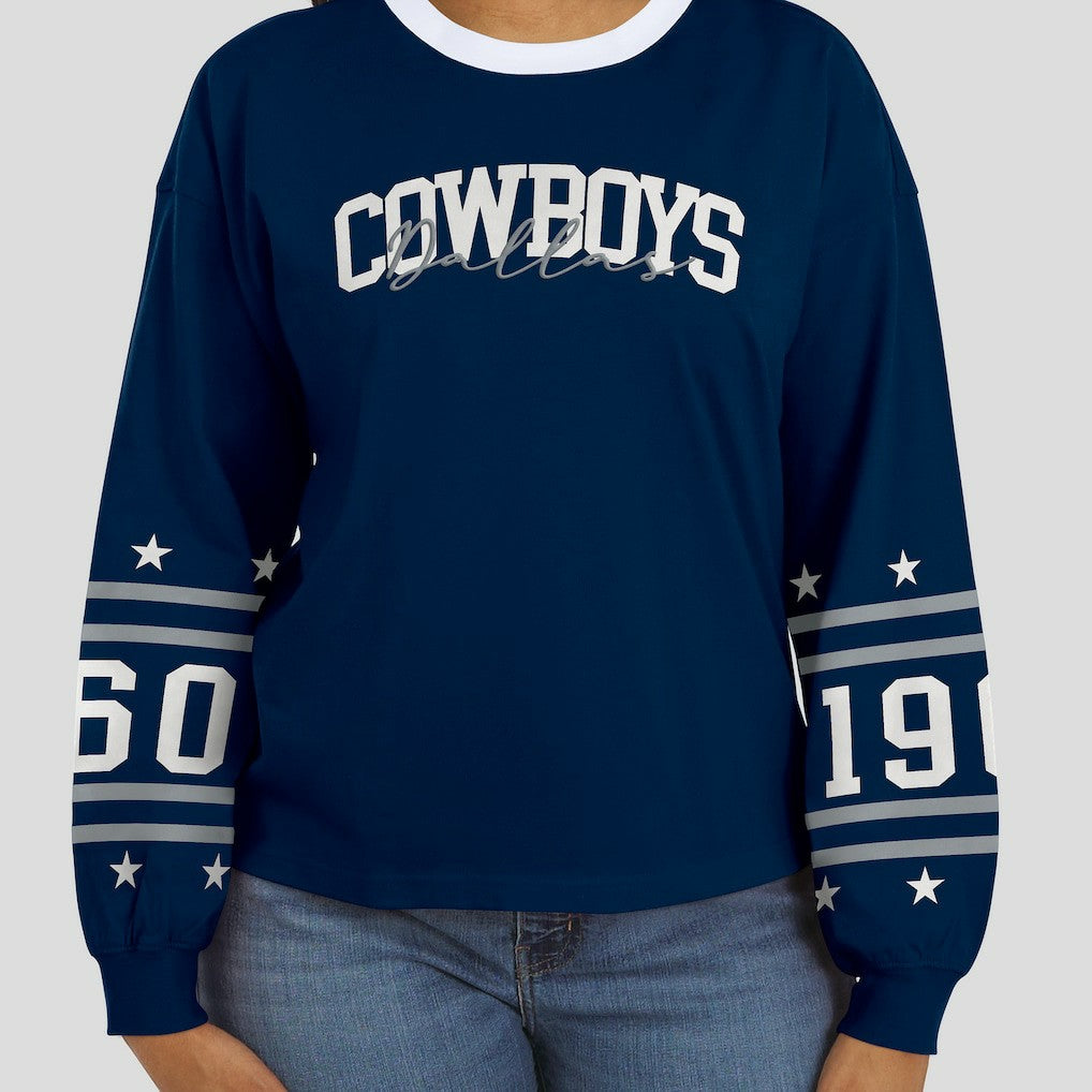 Dallas Cowboys WEAR by Erin Andrews Women's Sport Long-Sleeve T-Shirt - Navy online