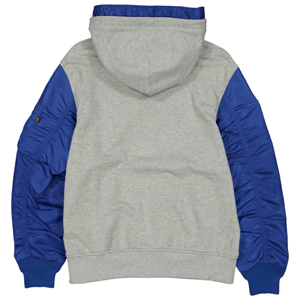 Los Angeles Dodgers x Alpha Industries Full-Zip Hoodie Jacket Heather Gray/Royal