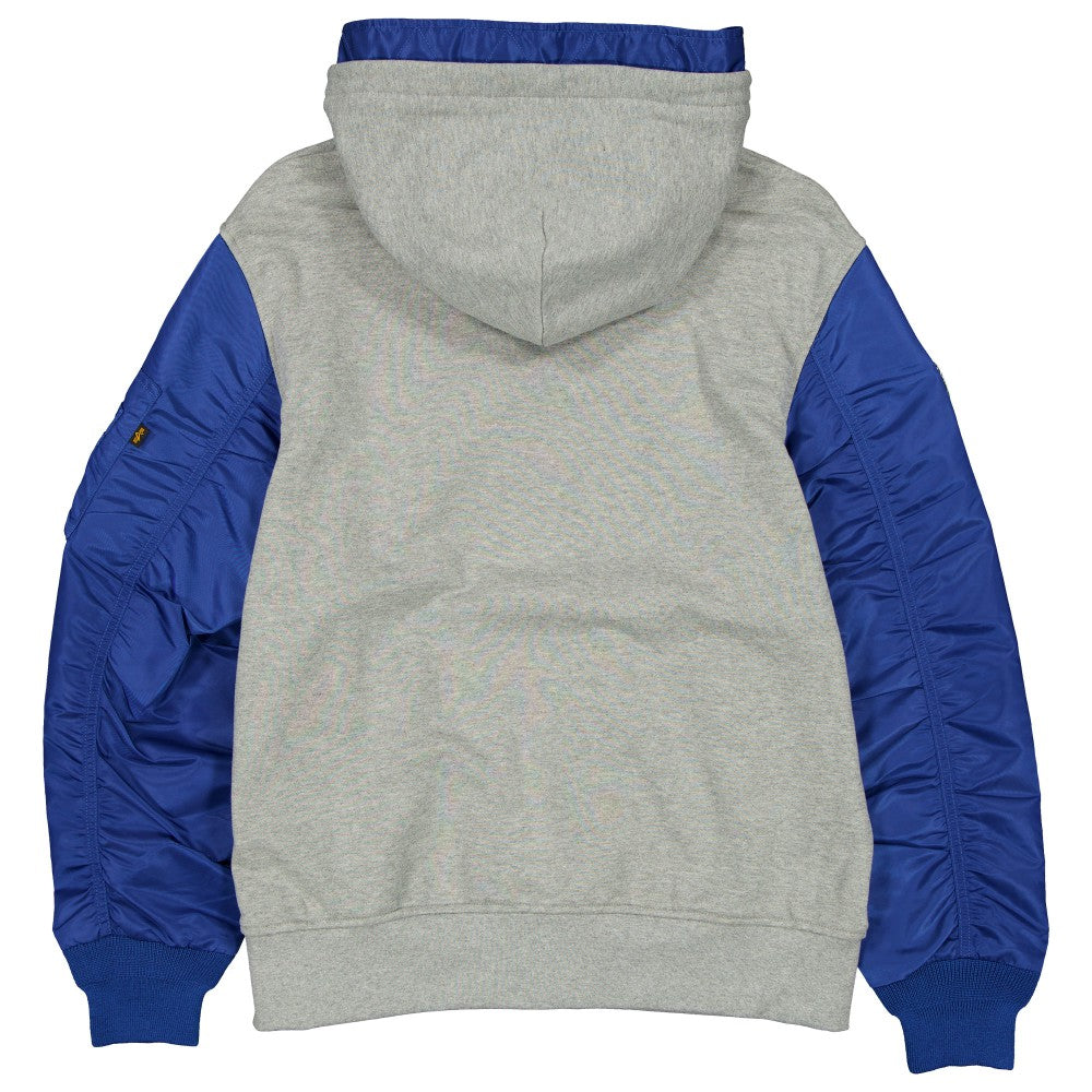 New York Mets x Alpha Industries Full-Zip Hoodie Jacket Heather Gray/Royal