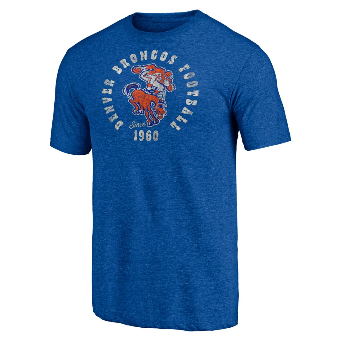 Denver Broncos Vintage Tri-Blend T-Shirt - Royal outlet