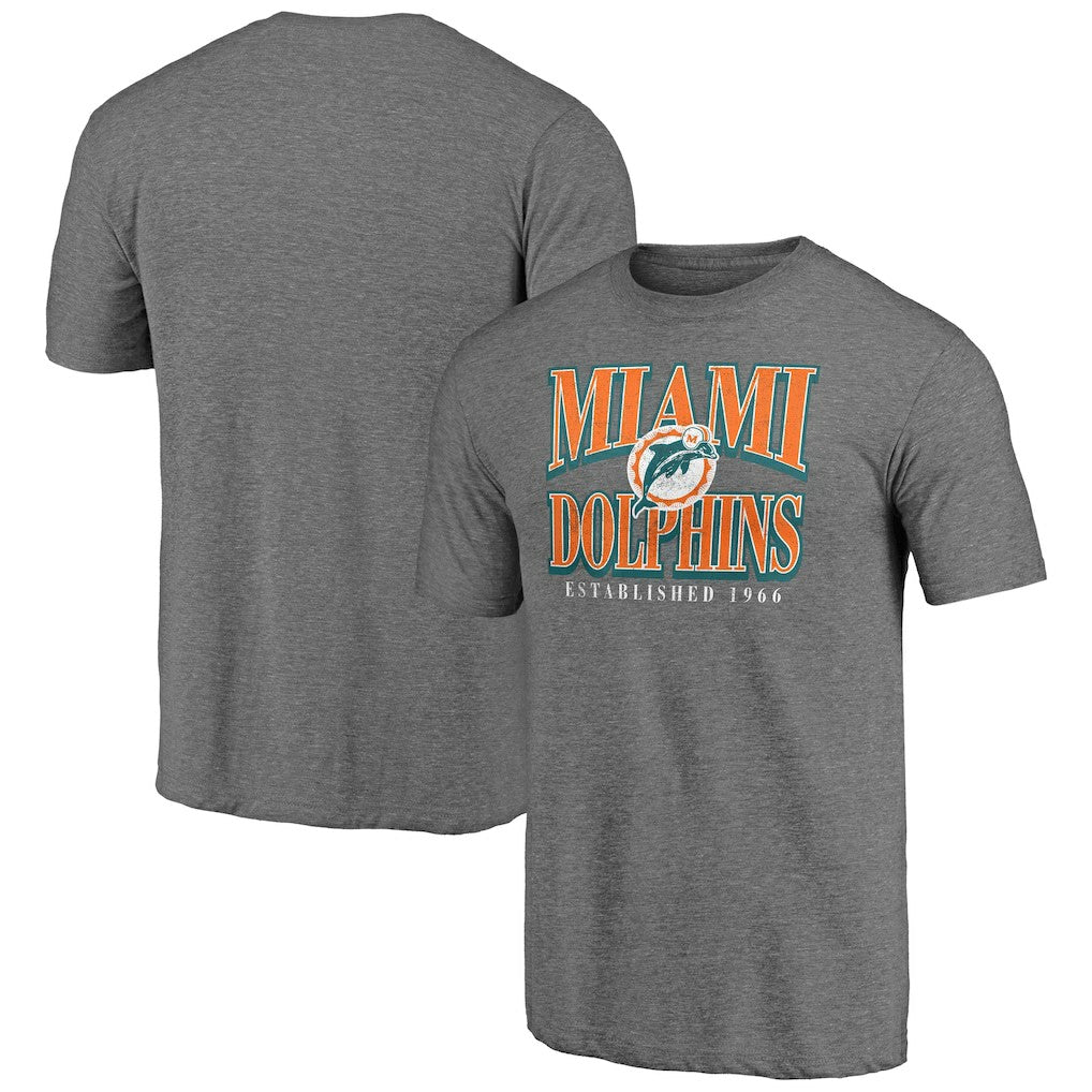 Miami Dolphins Vintage Tri-Blend T-Shirt - Heather Gray on sale
