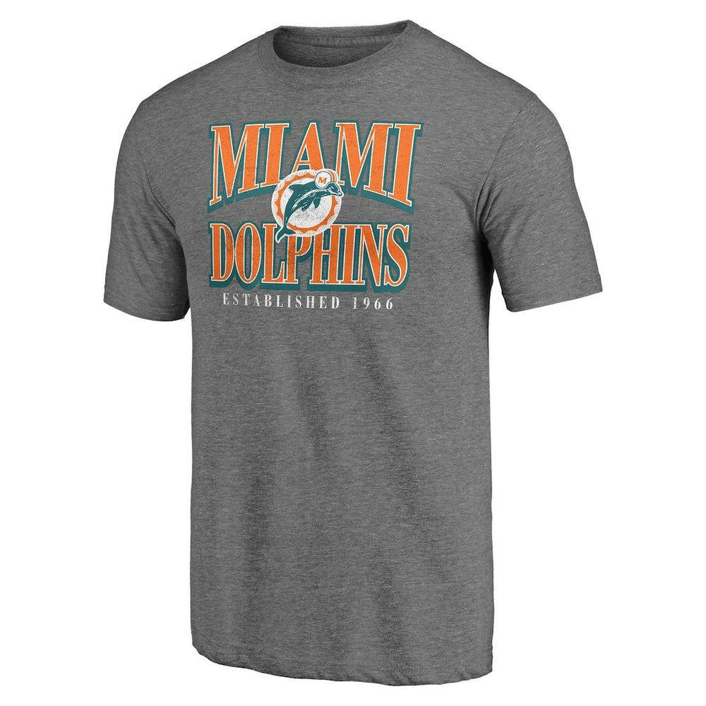 Miami Dolphins Vintage Tri-Blend T-Shirt - Heather Gray on sale