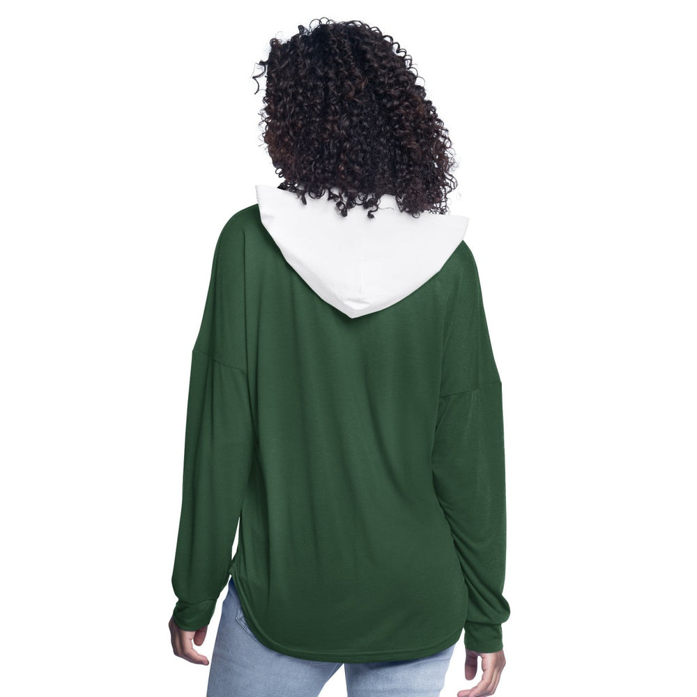 Milwaukee Bucks G-III 4Her by Carl Banks Women's Bench Player Oversized Long Sleeve Hooded Top - Hunter Green online