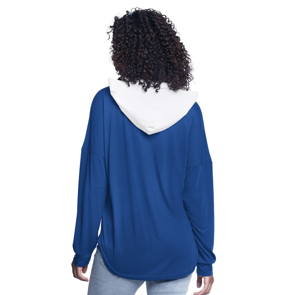 Philadelphia 76ers G-III 4Her by Carl Banks Women's Bench Player Oversized Long Sleeve Hooded Top - Royal on sale