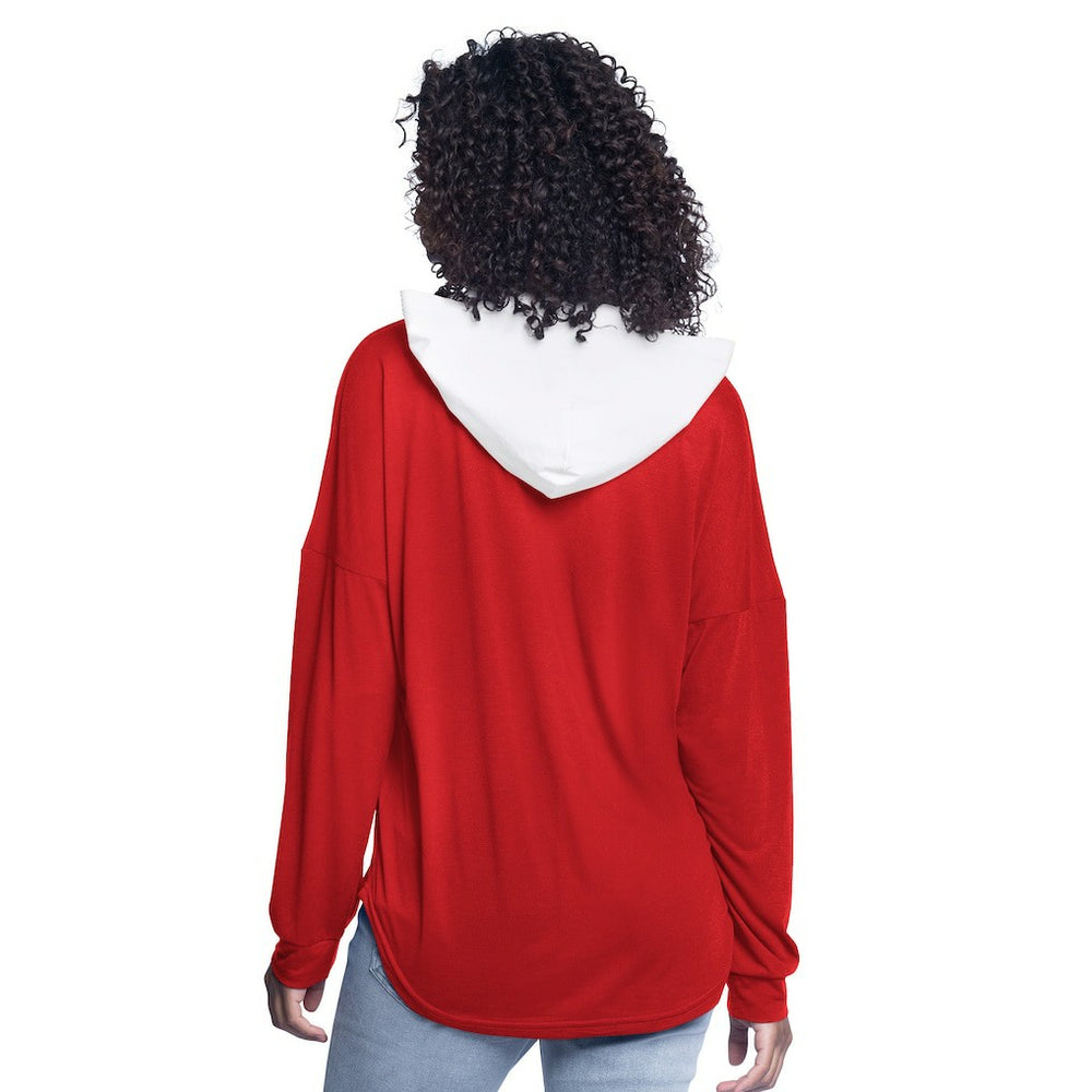 Chicago Bulls G-III 4Her by Carl Banks Women's Bench Player Oversized Long Sleeve Hooded Top sale - Red outlet