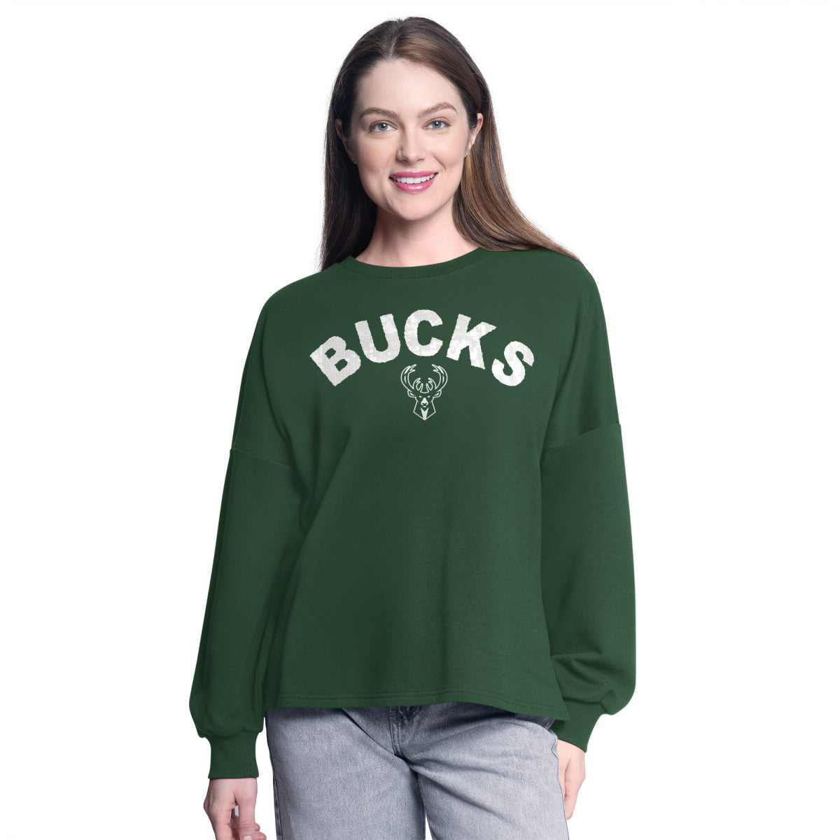 Milwaukee Bucks G-III 4Her by Carl Banks Women's Athletic Pullover Sweatshirt - Hunter Green discount