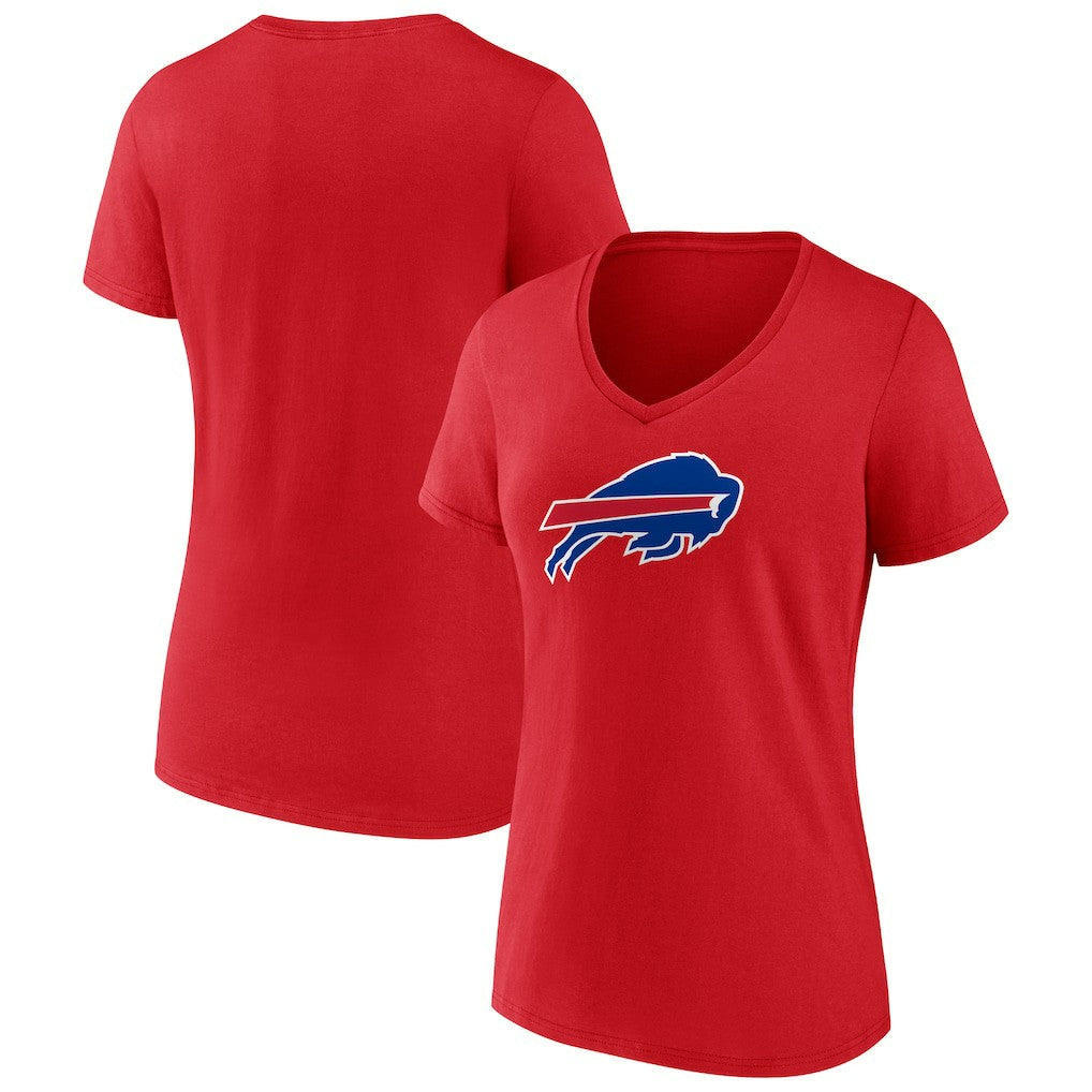 Buffalo Bills Women's Primary Logo V-Neck T-Shirt - Red discount