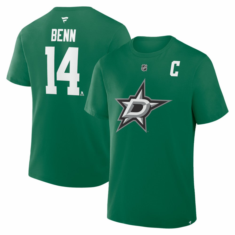 Jamie Benn Dallas Stars Fanatics Captain Authentic Stack Name & Number T-Shirt - Kelly Green T-shirts