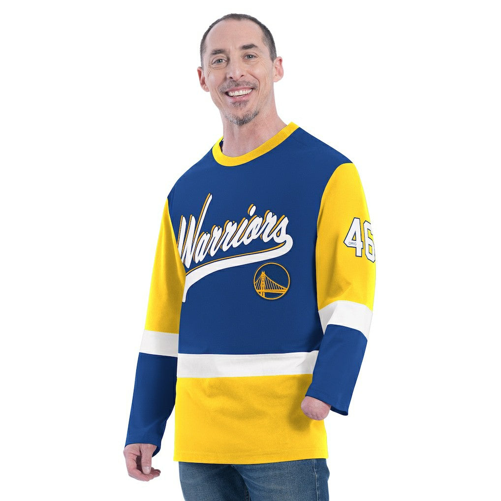 Golden State Warriors G-III Sports by Carl Banks Adaptive Rugby Long Sleeve Top sale - Royal discount