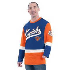 New York Knicks G-III Sports by Carl Banks Adaptive Rugby Long Sleeve Top - Blue for sale