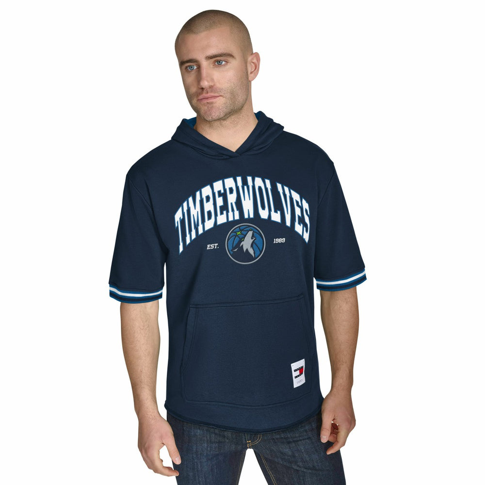 Minnesota Timberwolves Tommy Jeans Paul French Terry Short Sleeve Pullover Hoodie - Navy discount