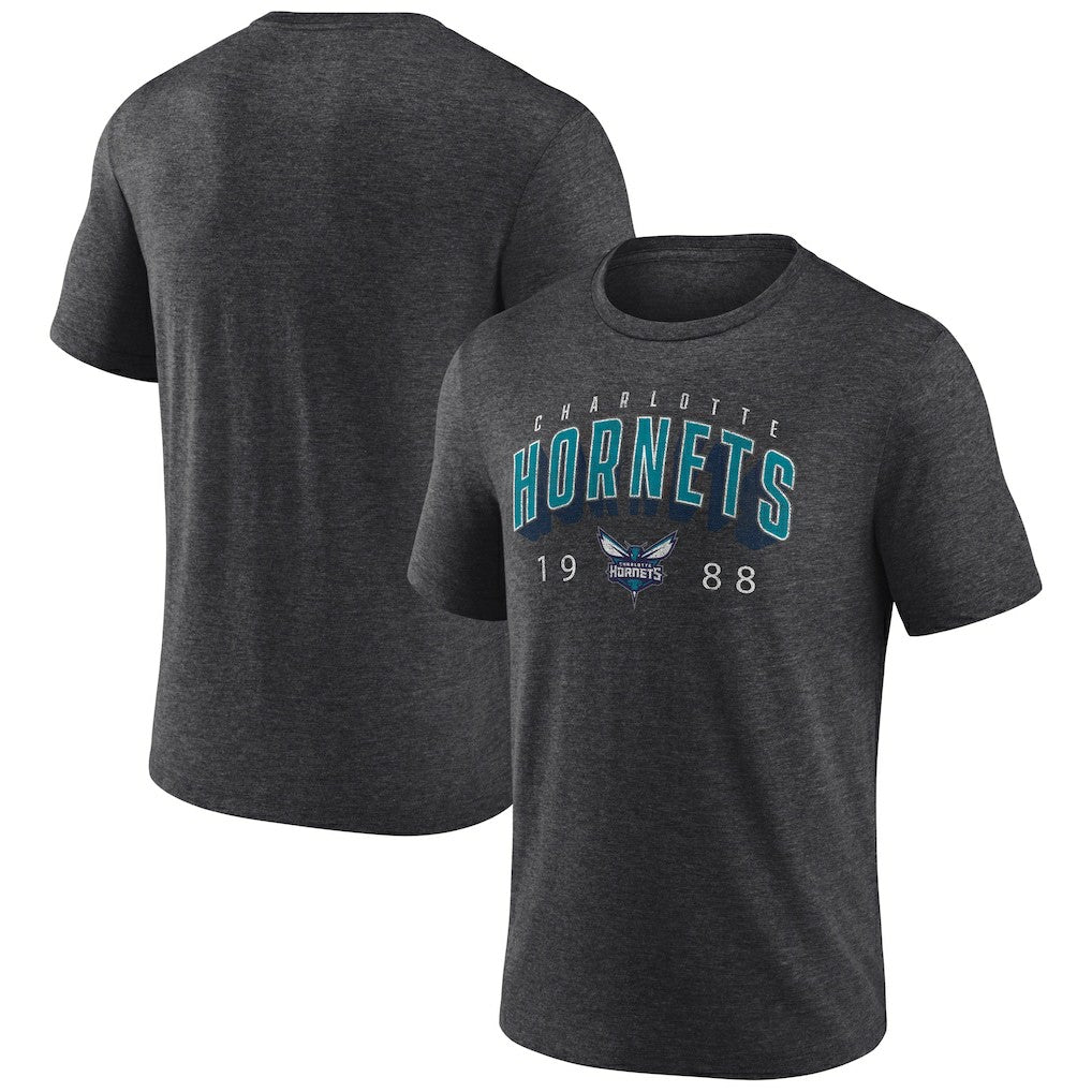 Charlotte Hornets Backboard Tri-Blend T-Shirt - Charcoal shop
