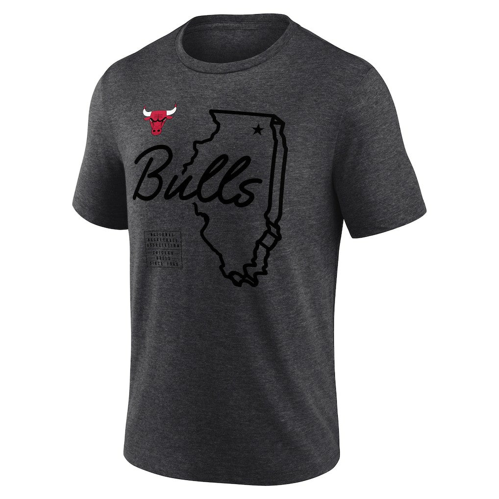 Chicago Bulls Announcer Tri-Blend T-Shirt - Charcoal shop
