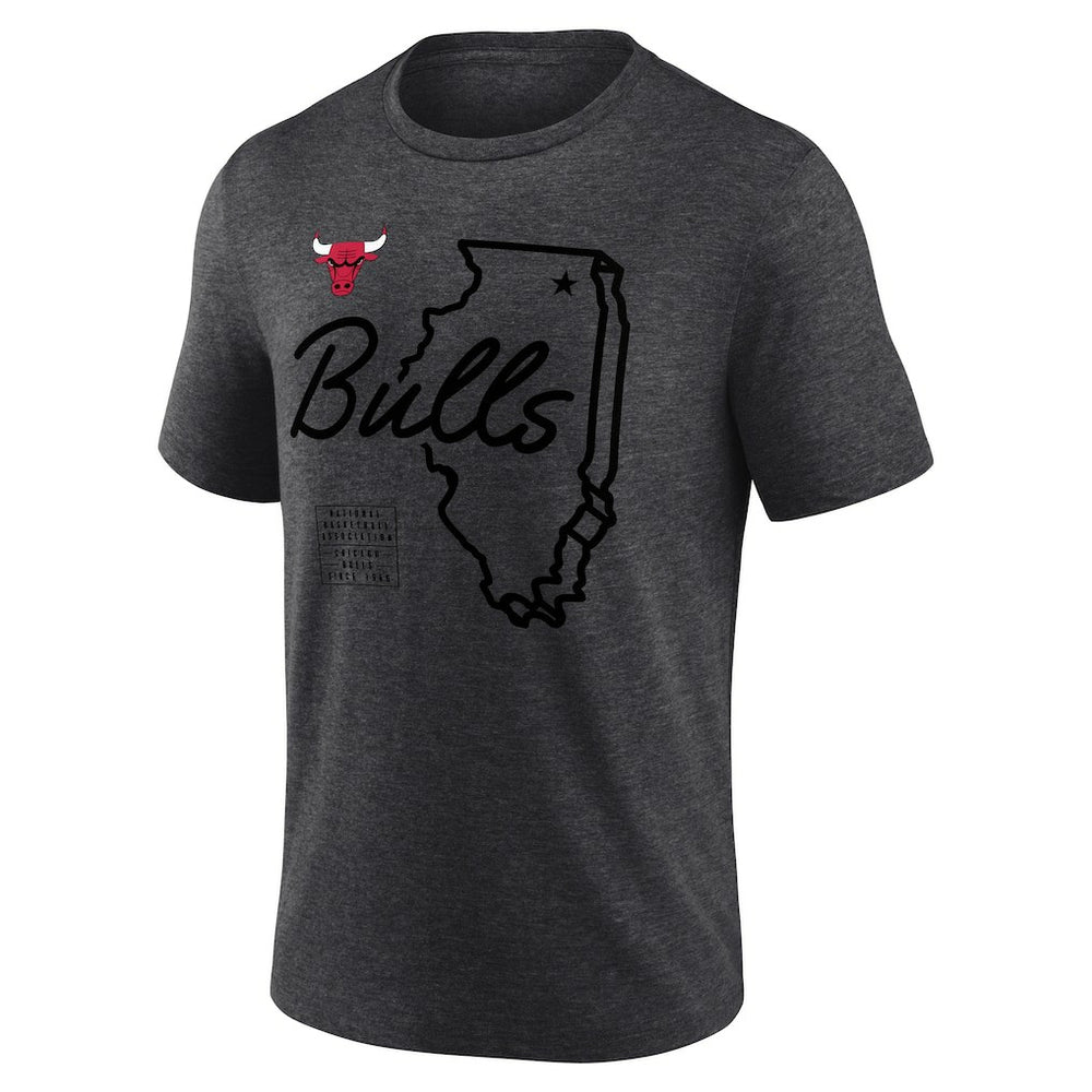 Chicago Bulls Announcer Tri-Blend T-Shirt - Charcoal shop