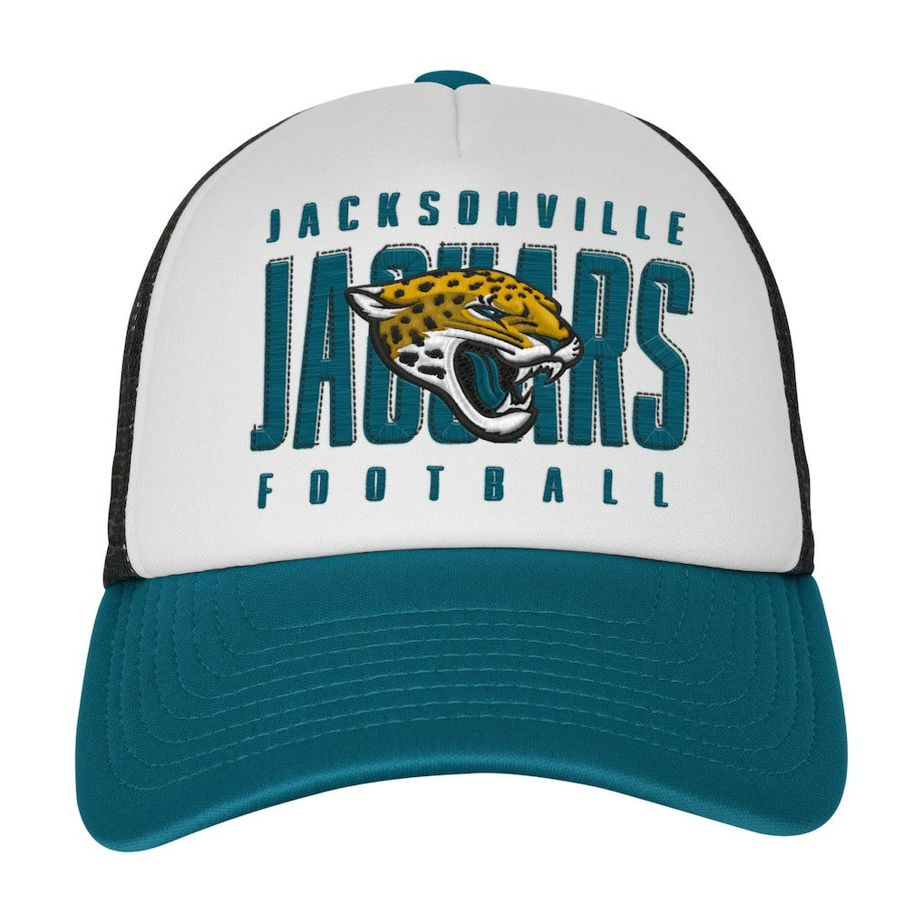 Jacksonville Jaguars Youth Essentials Trucker Adjustable Hat - White/Teal sale