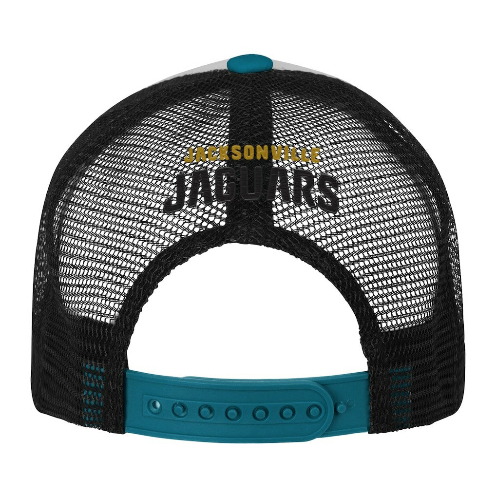Jacksonville Jaguars Youth Essentials Trucker Adjustable Hat - White/Teal sale