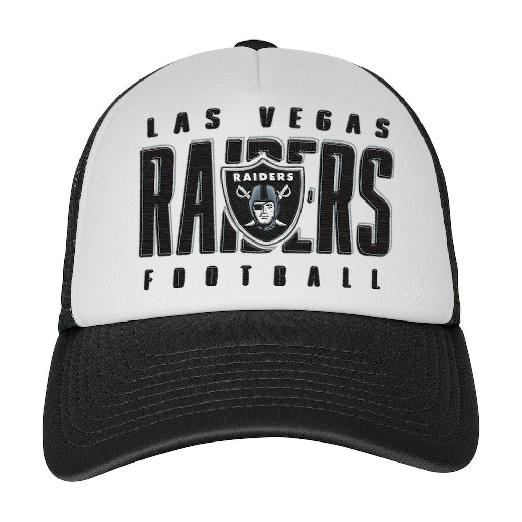 Las Vegas Raiders Youth Essentials Trucker Adjustable Hat - White/Black discount