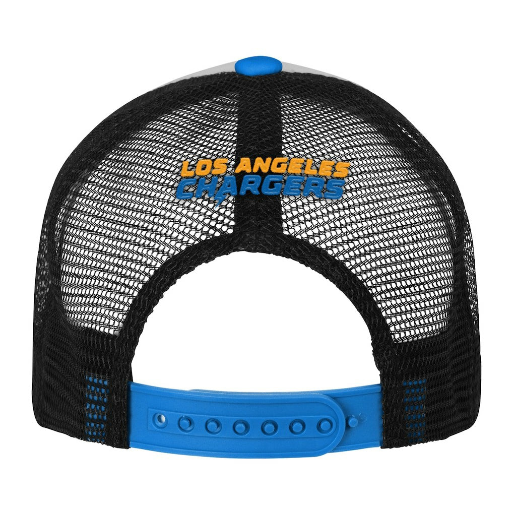 Los Angeles Chargers Youth Essentials Trucker Adjustable Hat - White/Powder Blue for sale