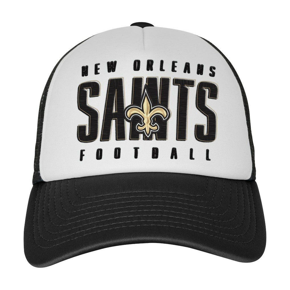 New Orleans Saints Youth Essentials Trucker Adjustable Hat - White/Black discount