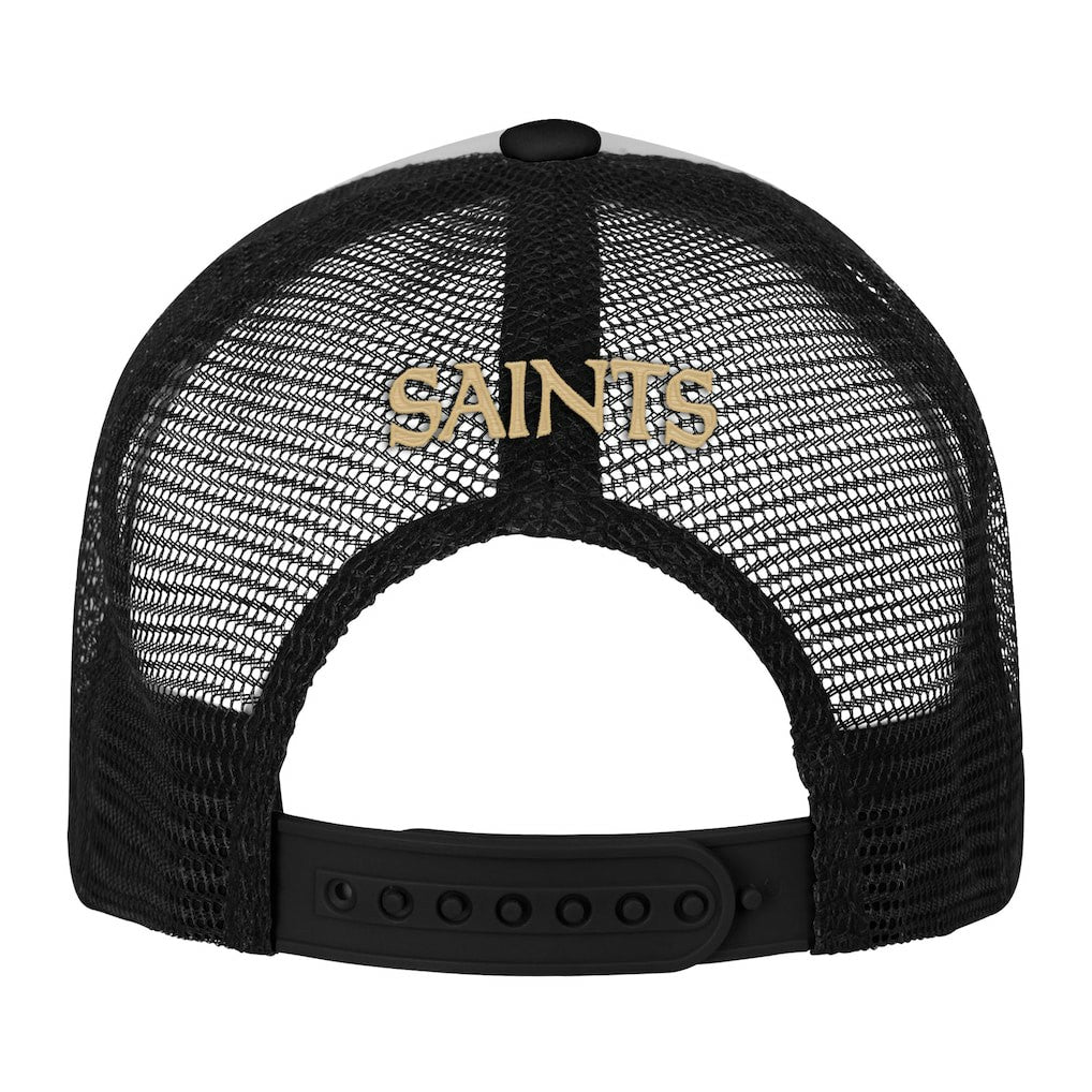 New Orleans Saints Youth Essentials Trucker Adjustable Hat - White/Black discount