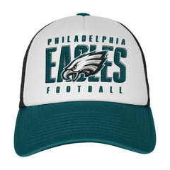 Philadelphia Eagles Youth Essentials Trucker Adjustable Hat - White/Midnight Green for sale