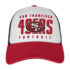 San Francisco 49ers Youth Essentials Trucker Adjustable Hat - White/Scarlet for sale