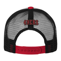 San Francisco 49ers Youth Essentials Trucker Adjustable Hat - White/Scarlet for sale