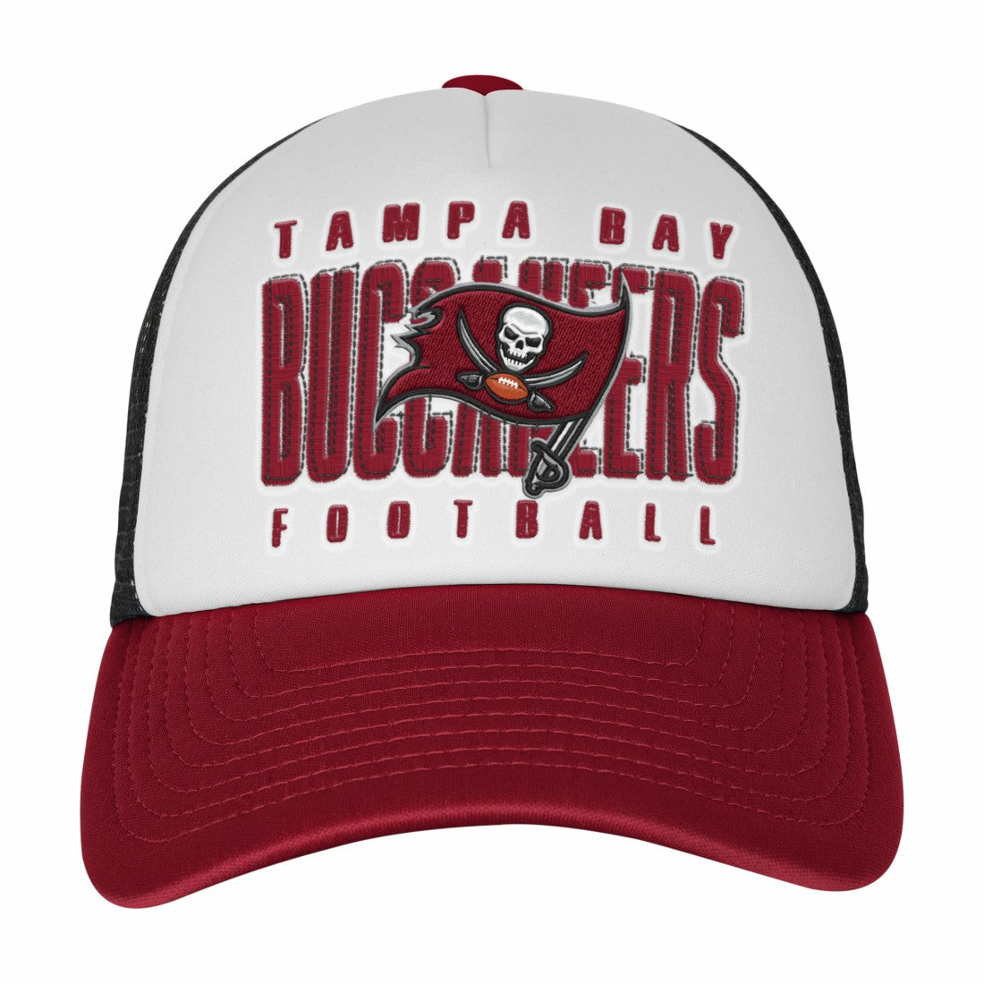 Tampa Bay Buccaneers Youth Essentials Trucker Adjustable Hat - White/Red online