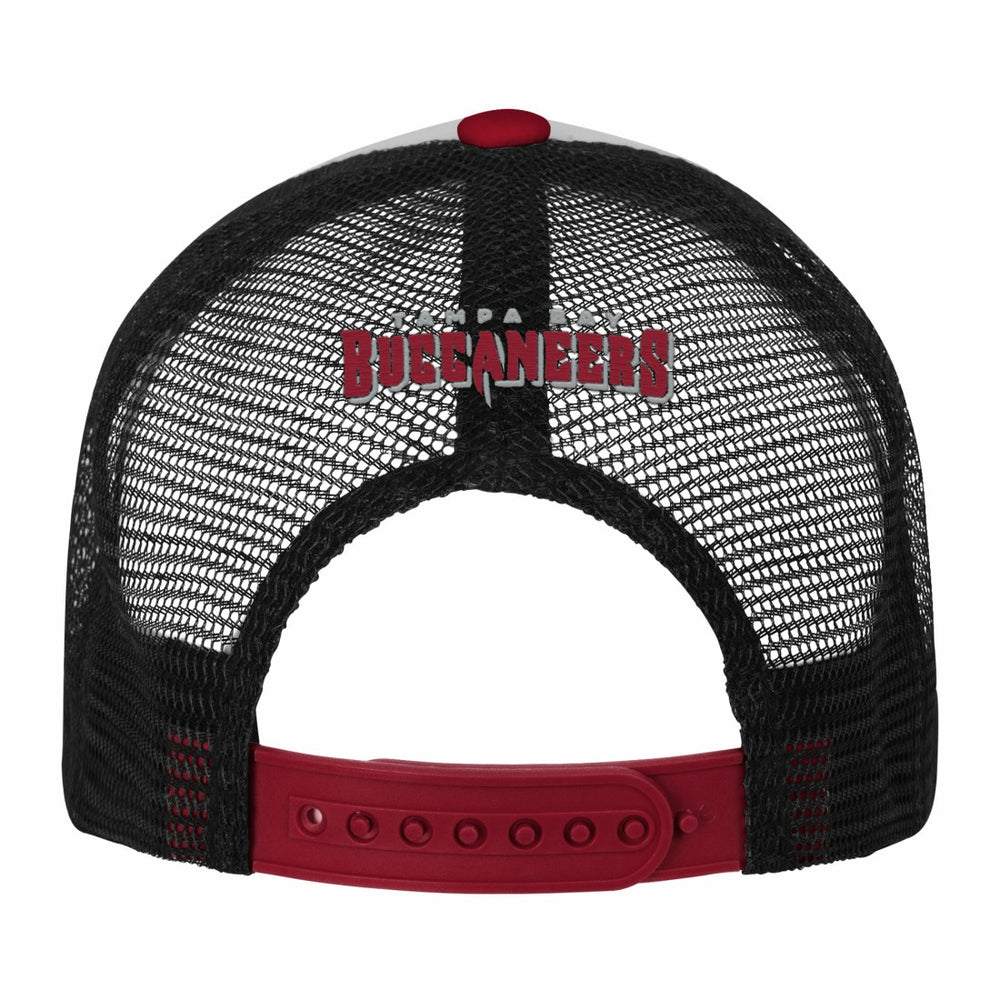 Tampa Bay Buccaneers Youth Essentials Trucker Adjustable Hat - White/Red online