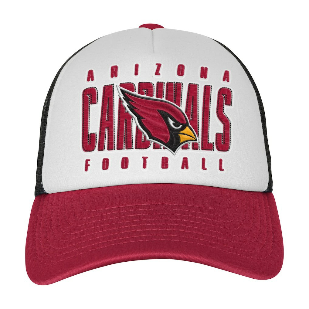 Arizona Cardinals Youth Essentials Trucker Adjustable Hat - White/Cardinal on sale