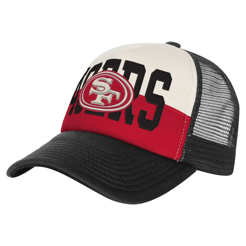 San Francisco 49ers Youth Modern Fan Trucker Adjustable Hat - White/Black for sale