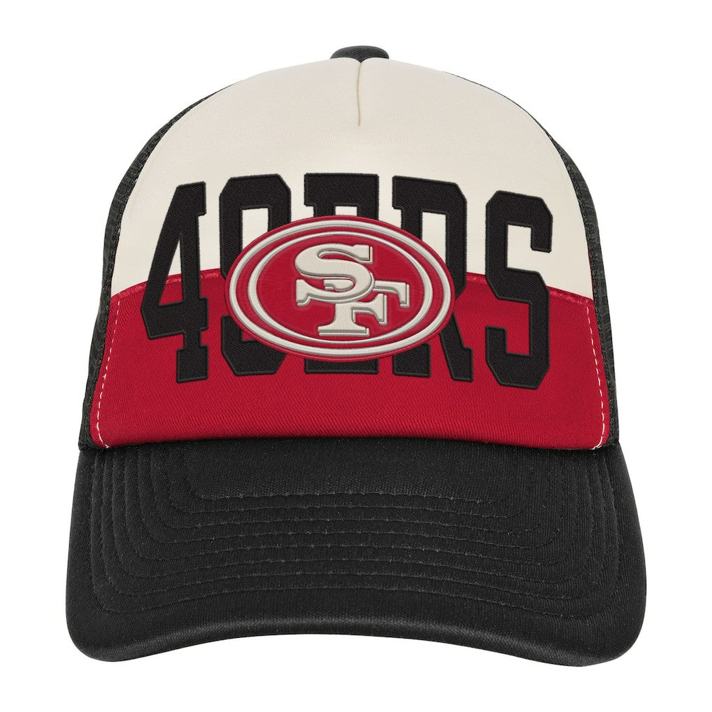 San Francisco 49ers Youth Modern Fan Trucker Adjustable Hat - White/Black for sale
