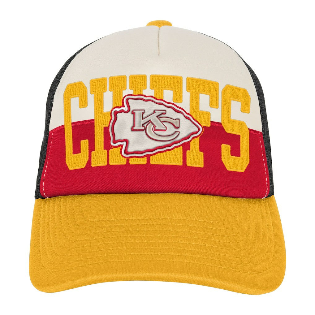 Kansas City Chiefs Youth Modern Fan Trucker Adjustable Hat - White/Gold sale