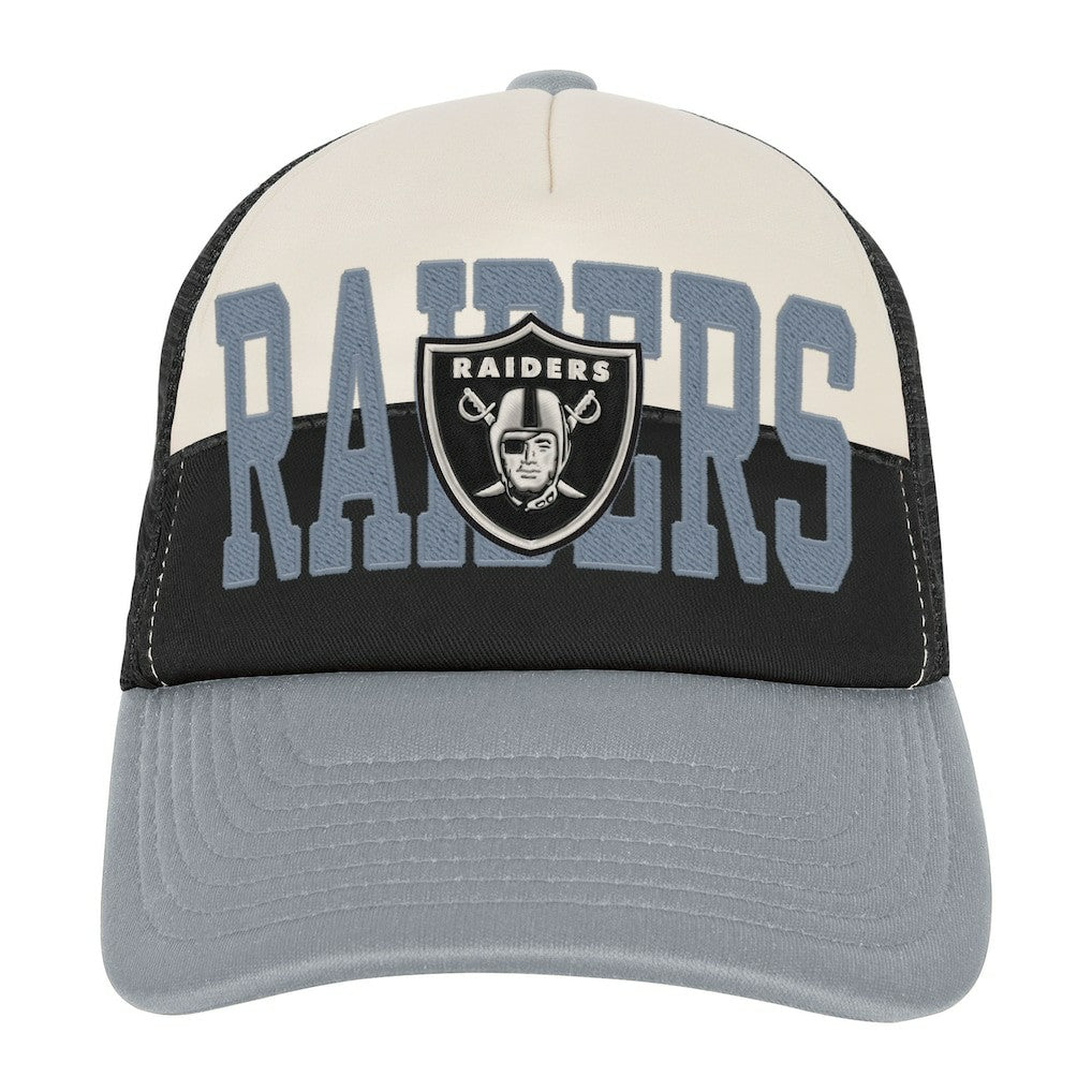 Las Vegas Raiders Youth Modern Fan Trucker Adjustable Hat - White/Silver cheap