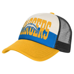 Los Angeles Chargers Youth Modern Fan Trucker Adjustable Hat - White/Gold for sale