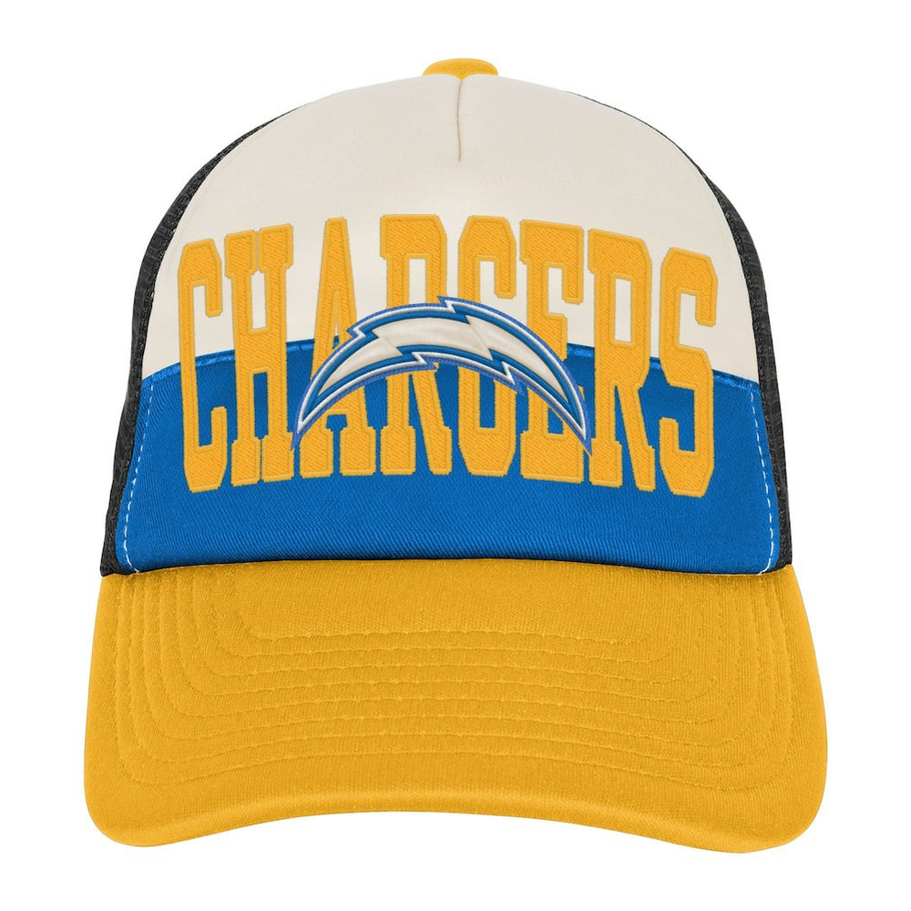 Los Angeles Chargers Youth Modern Fan Trucker Adjustable Hat - White/Gold for sale