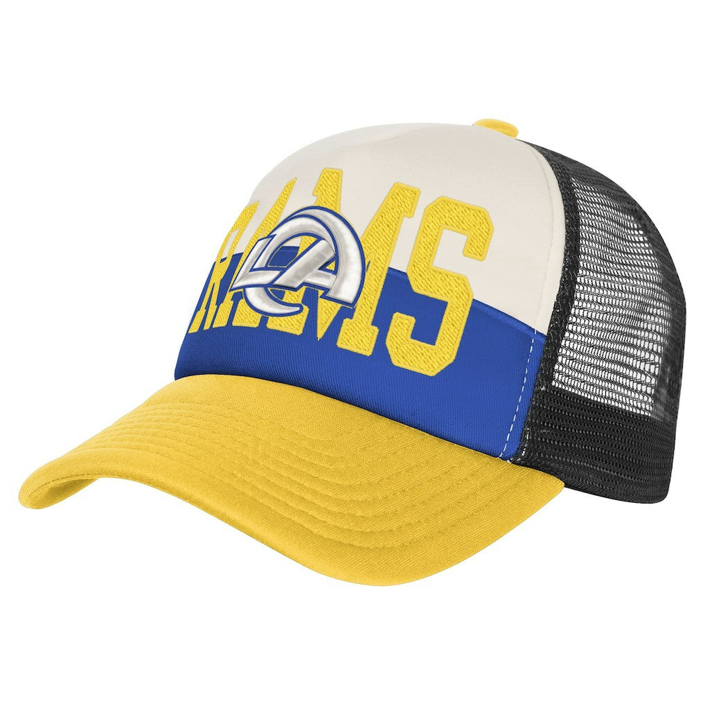 Los Angeles Rams Youth Modern Fan Trucker Adjustable Hat - White/Gold on sale