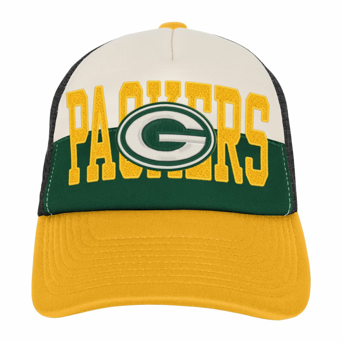 Green Bay Packers Youth Modern Fan Trucker Adjustable Hat - White/Gold outlet