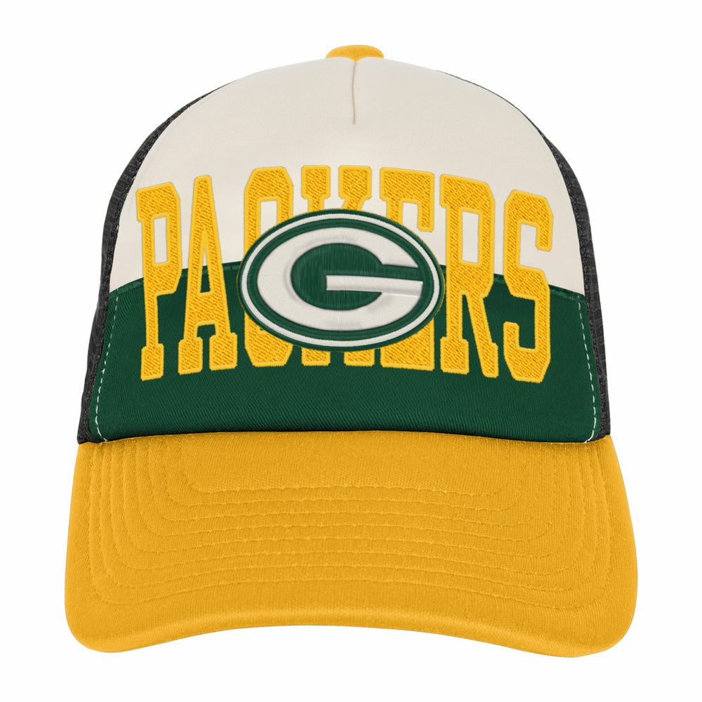 Green Bay Packers Youth Modern Fan Trucker Adjustable Hat - White/Gold outlet