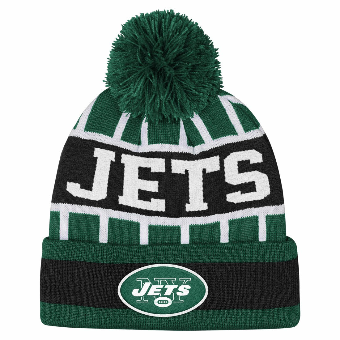 New York Jets Outerstuff Youth Go Fast Cuffed Knit Hat with Pom - Green on sale