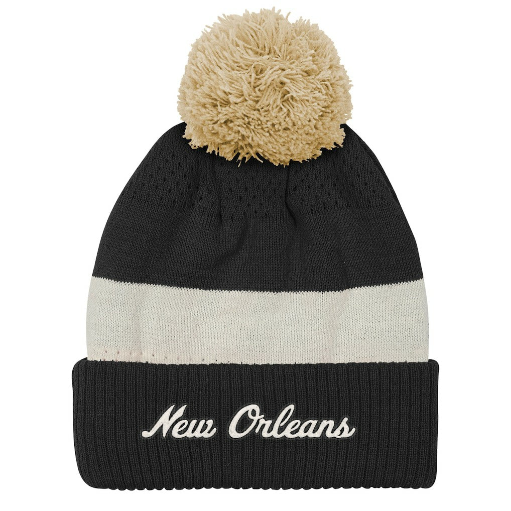 New Orleans Saints Outerstuff Youth Modern Fan Cuffed Knit Hat with Pom - Black online