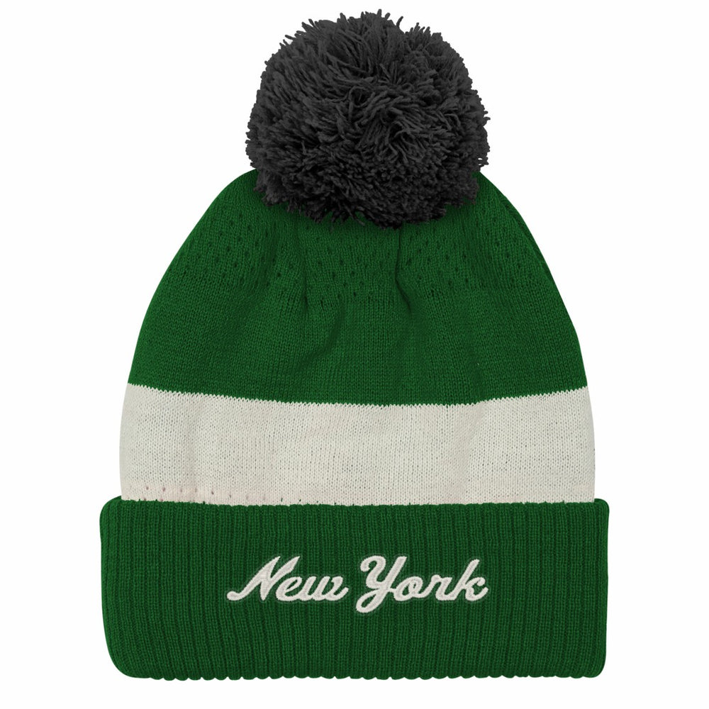 New York Jets Outerstuff Youth Modern Fan Cuffed Knit Hat with Pom - Green on sale