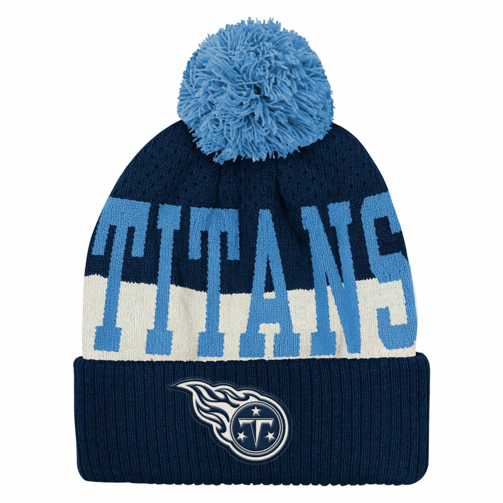 Tennessee Titans Outerstuff Youth Modern Fan Cuffed Knit Hat with Pom - Navy cheap