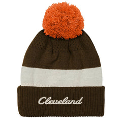 Cleveland Browns Outerstuff Youth Modern Fan Cuffed Knit Hat with Pom - Brown for sale