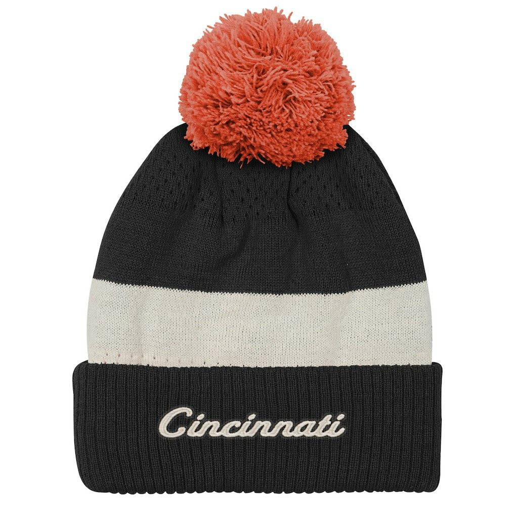 Cincinnati Bengals Outerstuff Youth Modern Fan Cuffed Knit Hat with Pom - Black for sale