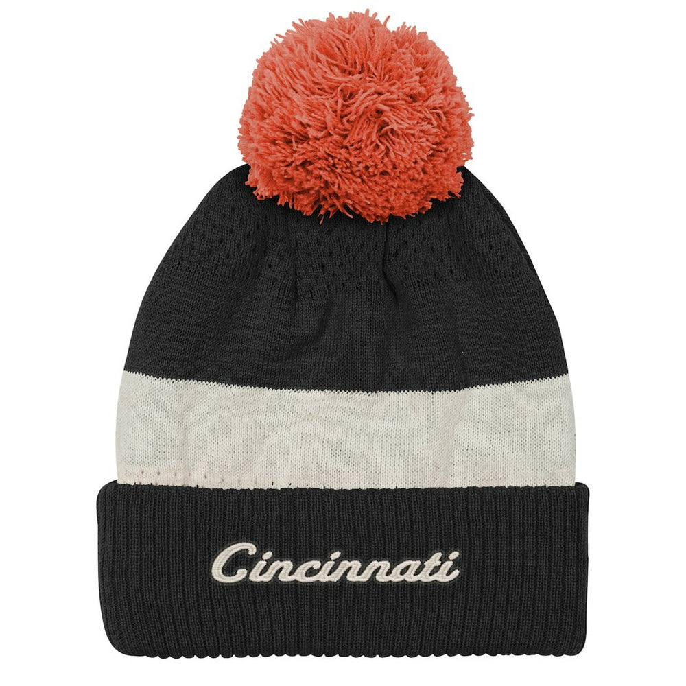 Cincinnati Bengals Outerstuff Youth Modern Fan Cuffed Knit Hat with Pom - Black for sale