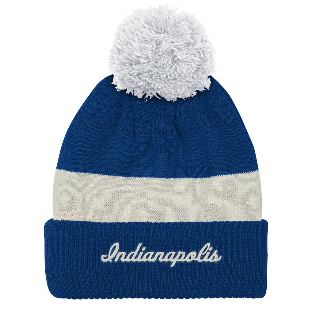 Indianapolis Colts Outerstuff Youth Modern Fan Cuffed Knit Hat with Pom - Royal cheap