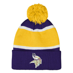 Minnesota Vikings Outerstuff Girls Let's Play Cuffed Knit Hat with Pom - Purple for sale