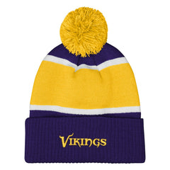 Minnesota Vikings Outerstuff Girls Let's Play Cuffed Knit Hat with Pom - Purple for sale